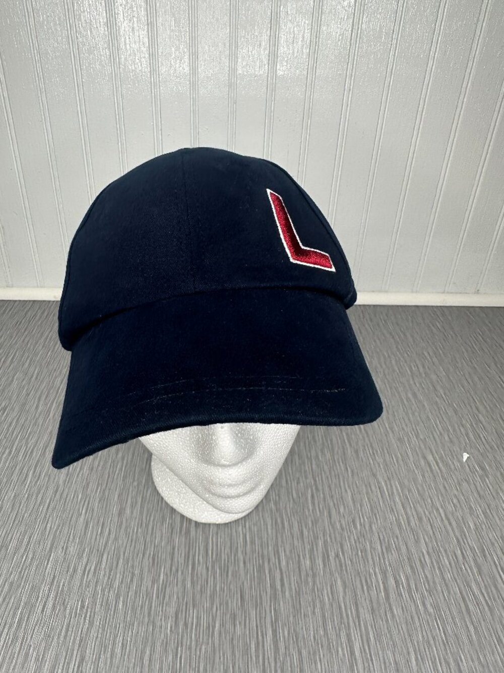 Zara Womens Navy Blue Baseball Cap Distinctive Embroidered Red letter "L" US SM